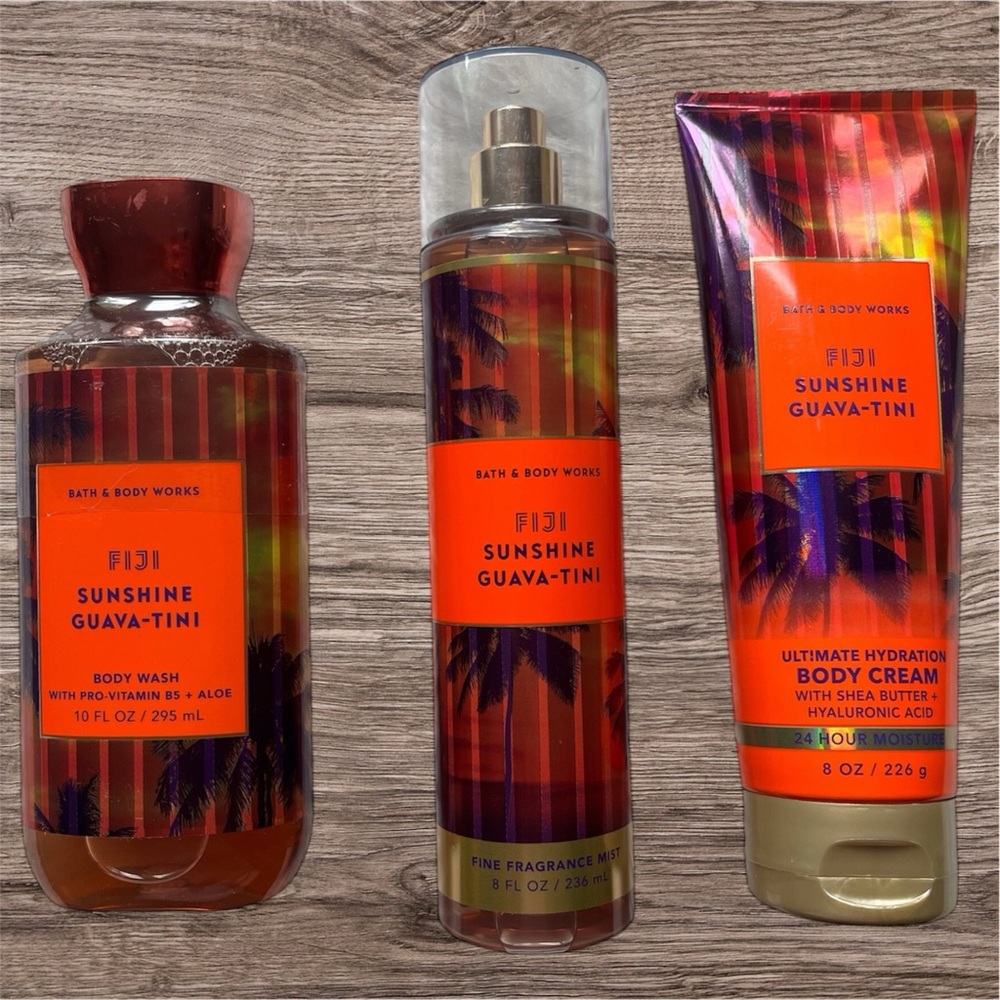 Bath and Body Works Fiji Sunshine Guava-tini 3 Piece Set